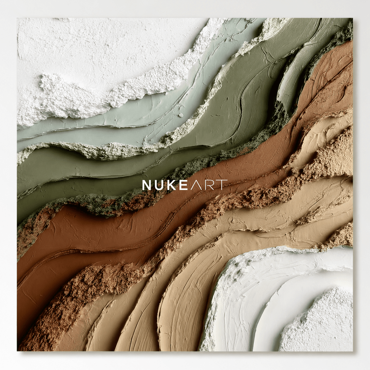 Textured Earth Tone Wall Art “River of Stillness” - nukeart