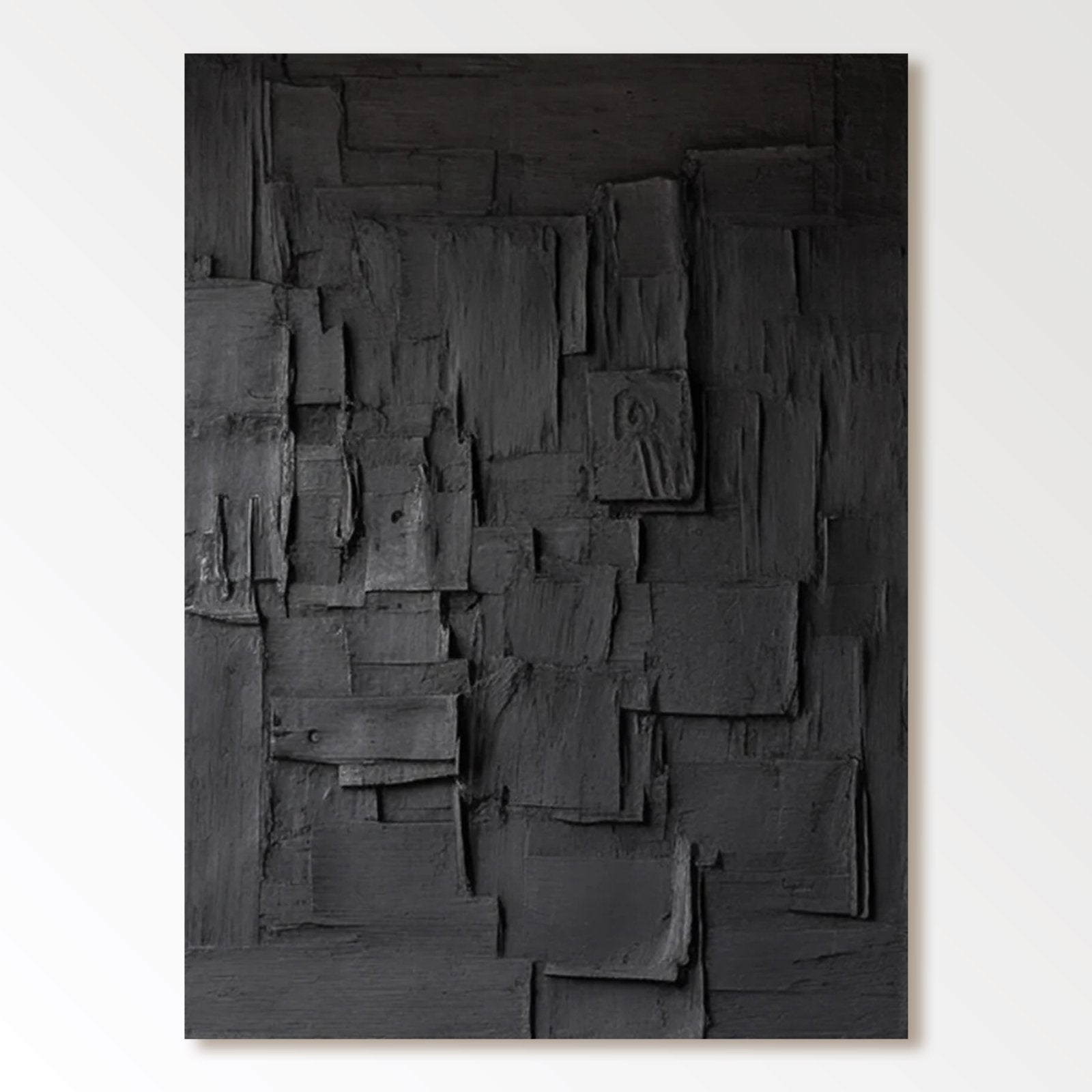 Minimalist Black Oil Painting " Noémie Fragments” - nukeart