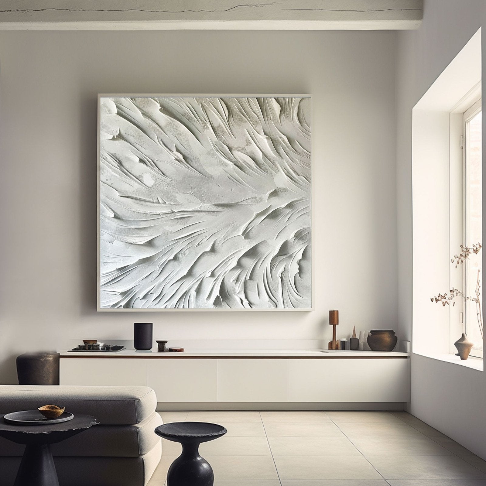 Minimalist Plaster Art "Flow“ - nukeart