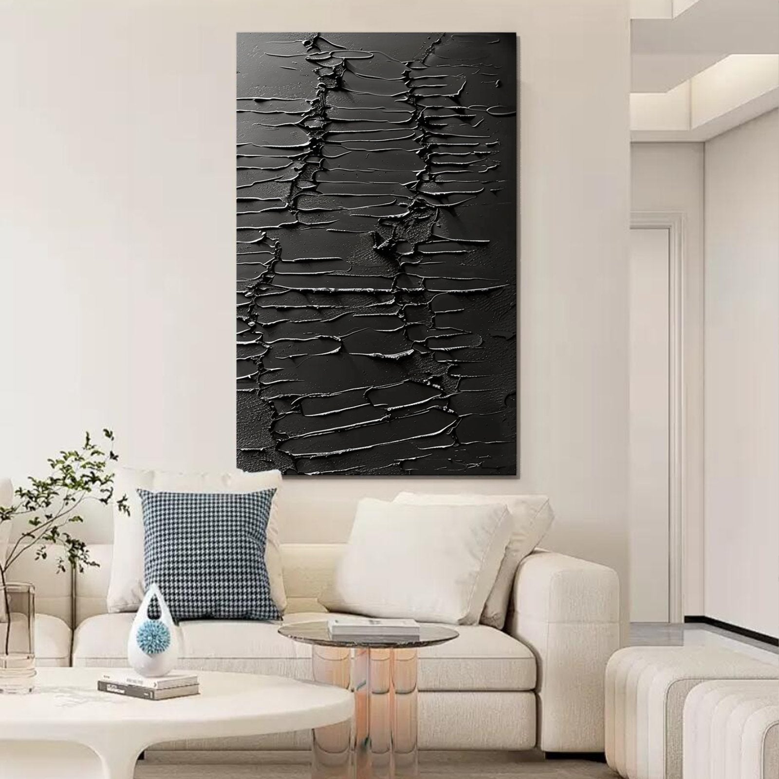 Minimalist Plaster Painting "Eternal Echoes" - nukeart