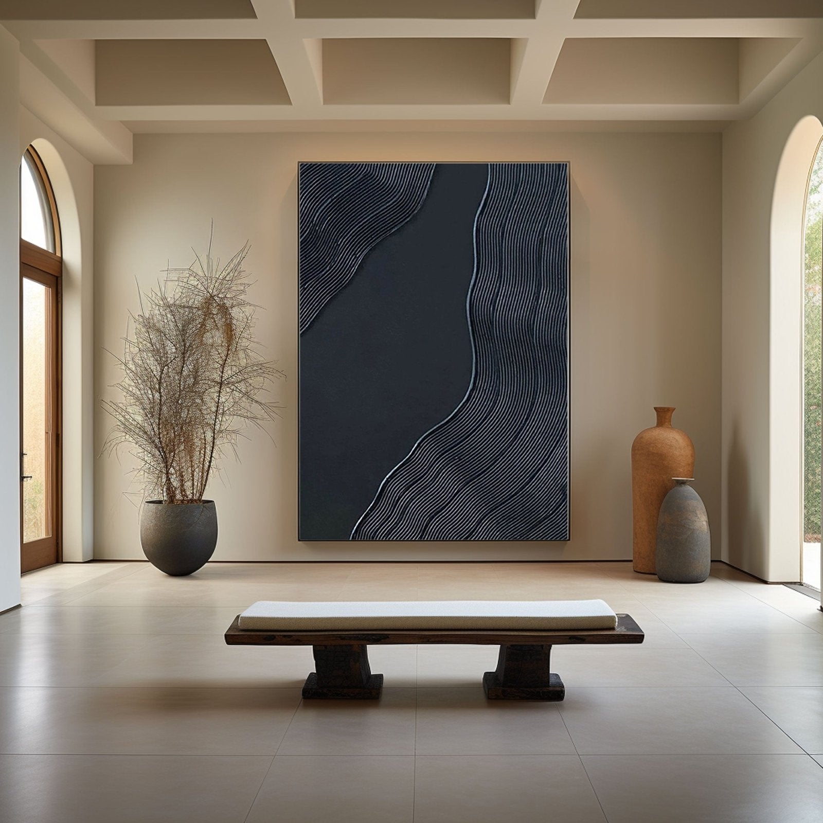 Minimalist Plaster Painting "Flow" - nukeart