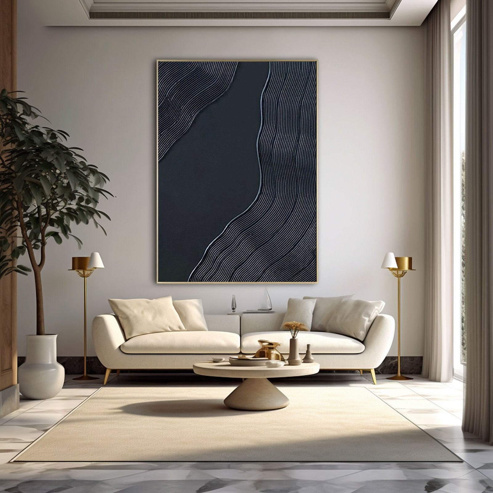 Minimalist Plaster Painting "Flow" - nukeart