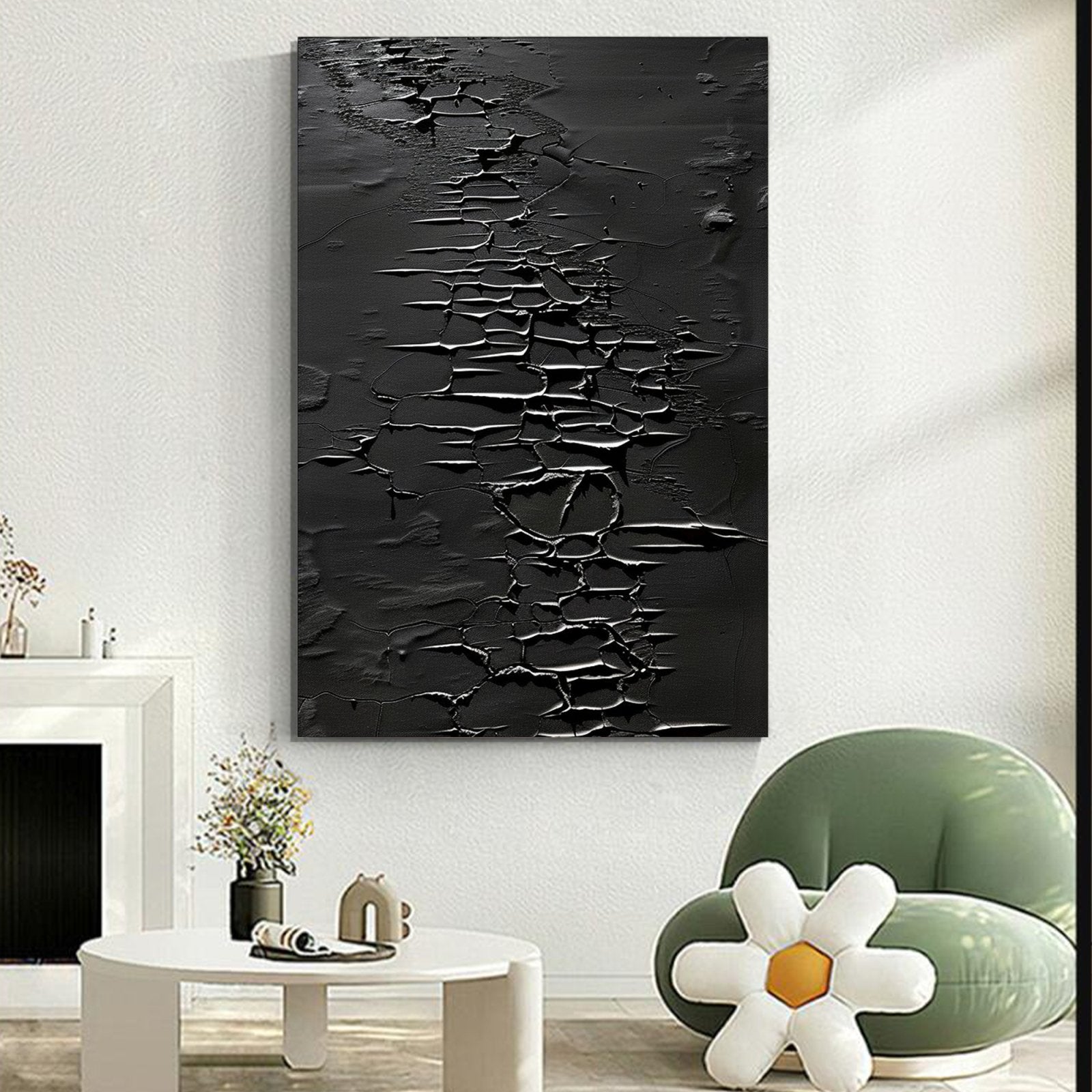 Minimalist Plaster Painting "Whispers of the Night" - nukeart