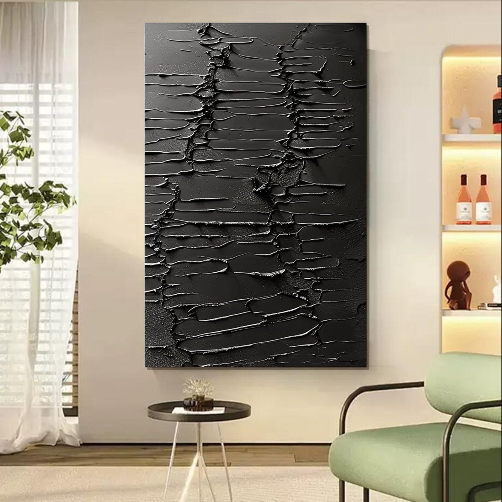 Minimalist Plaster Painting "Whispers of the Night" - nukeart