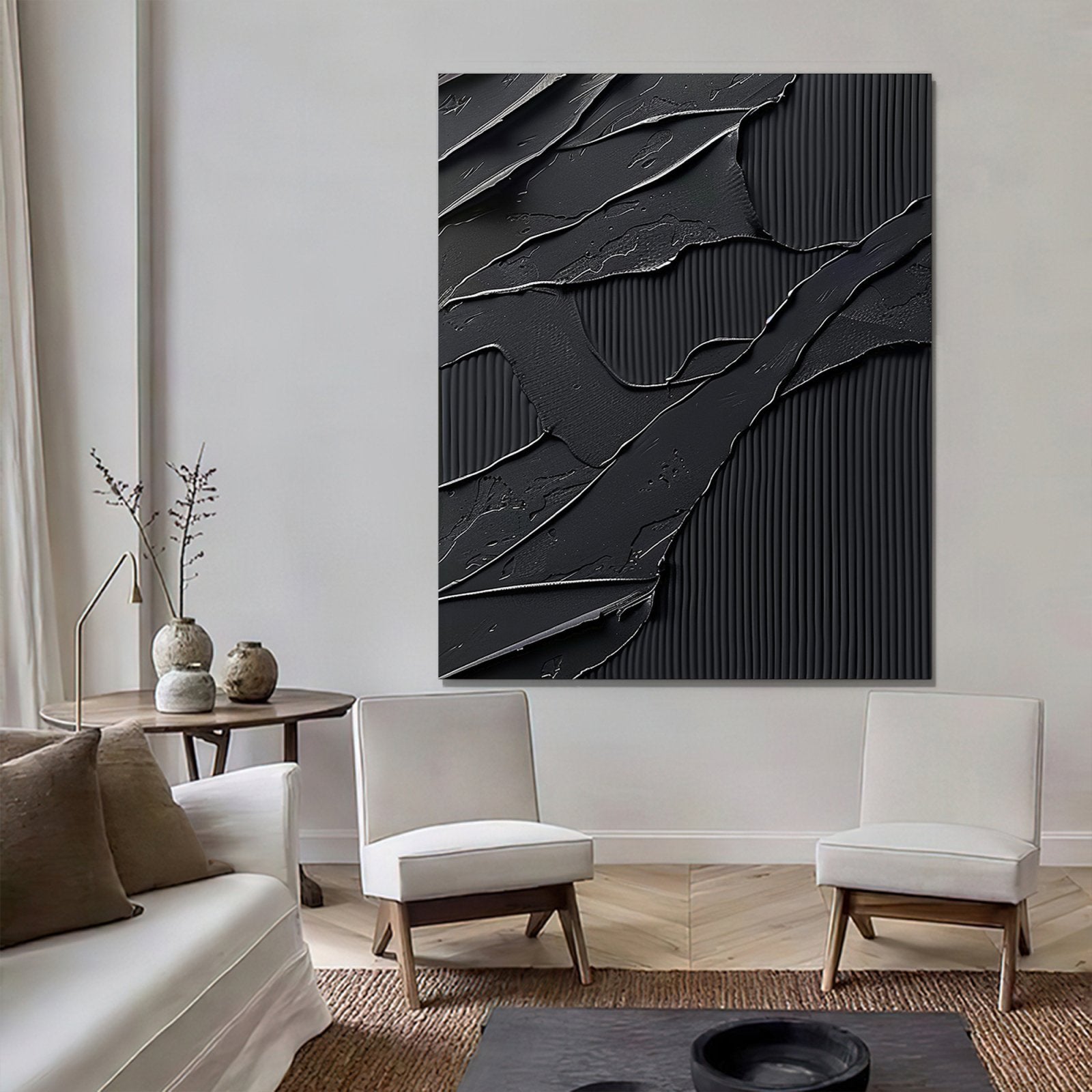 Minimalist Plaster Wall Art "Eclipsed Elegance" - nukeart