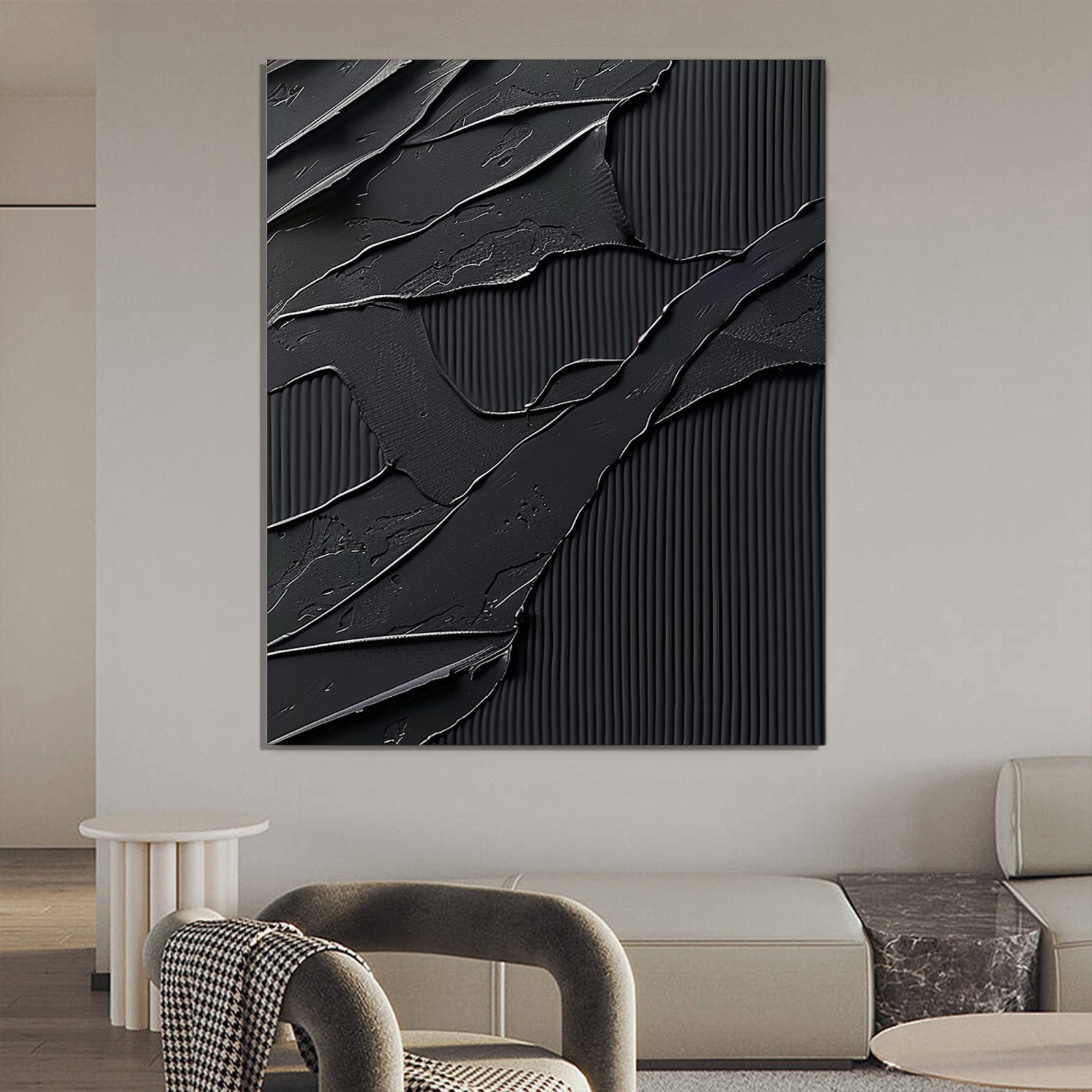 Minimalist Plaster Wall Art "Eclipsed Elegance" - nukeart