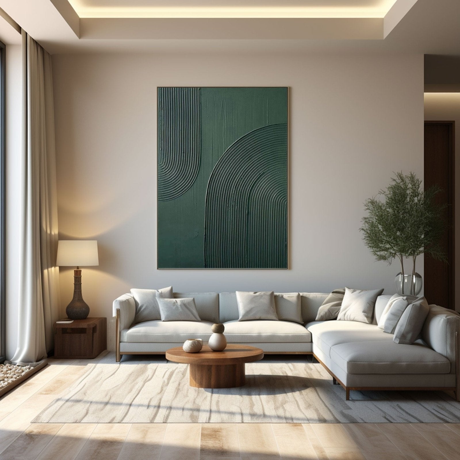 Minimalist Textured Painting "Verdant" - nukeart