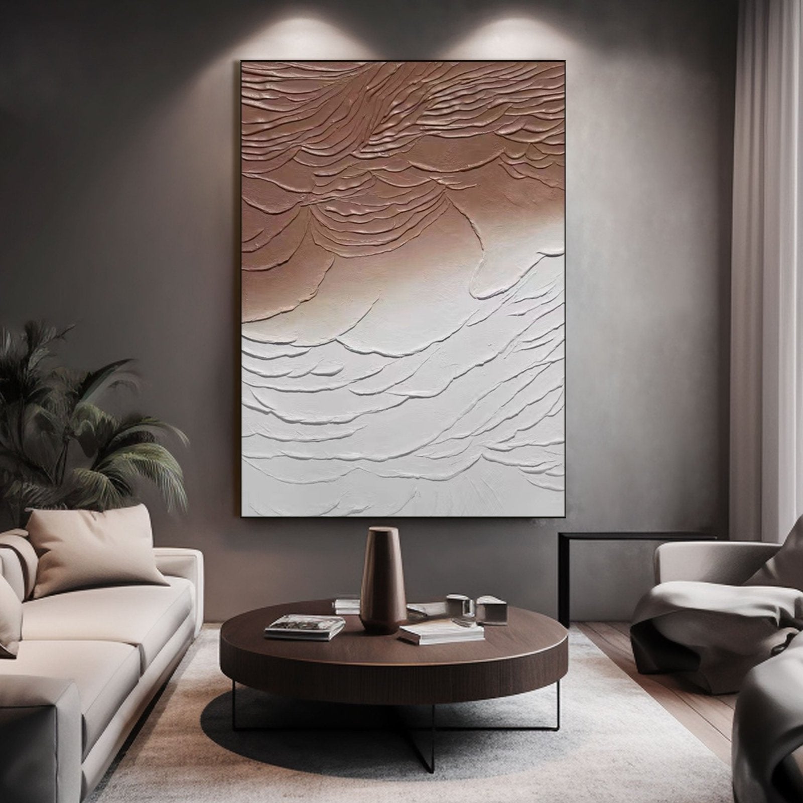 Plaster Painting "Amber Serenity" - nukeart