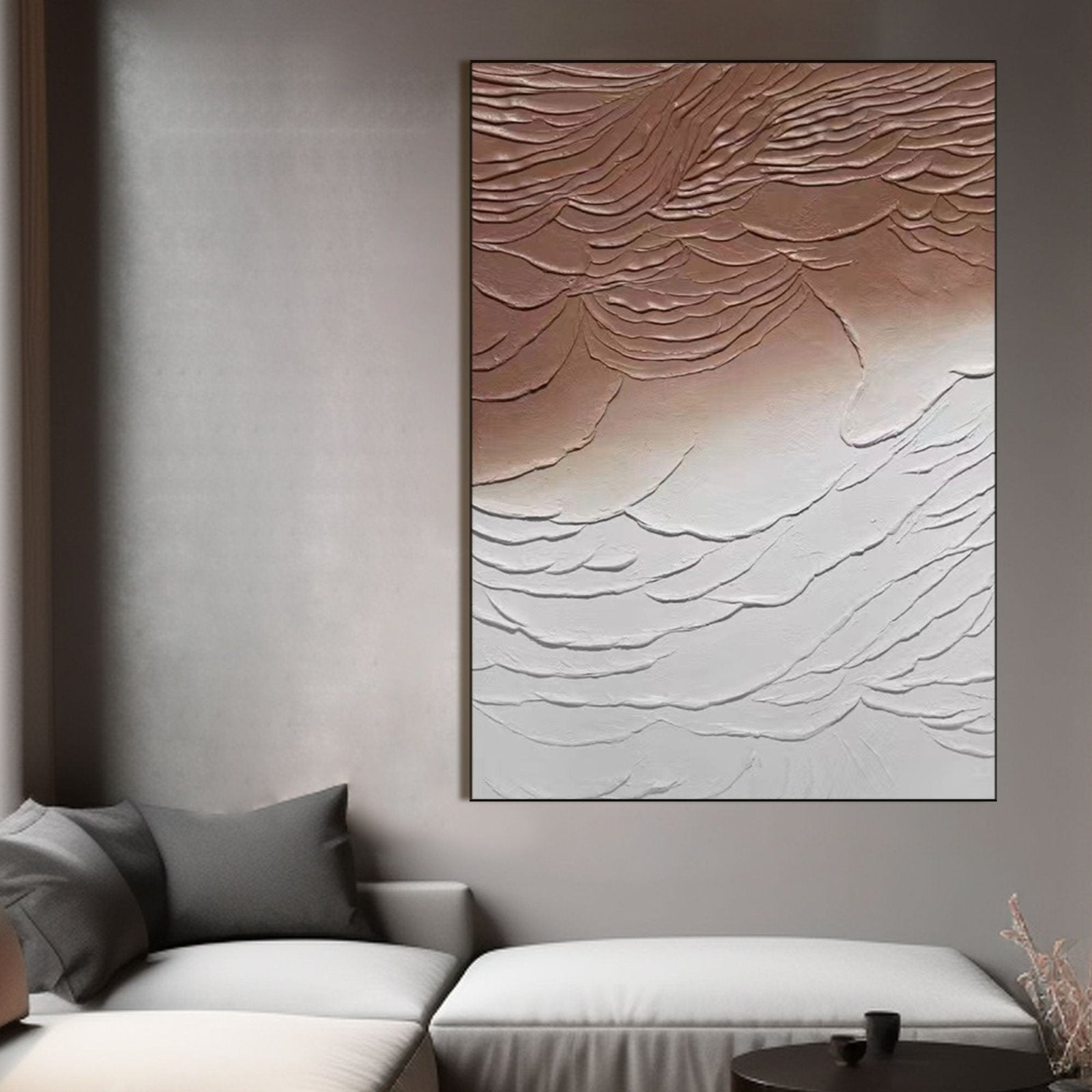 Plaster Painting "Amber Serenity" - nukeart