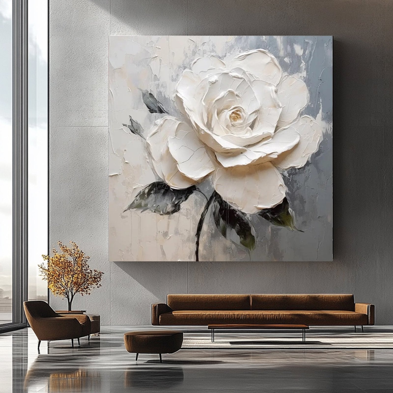 Plaster Painting "Blanco Presente” - nukeart