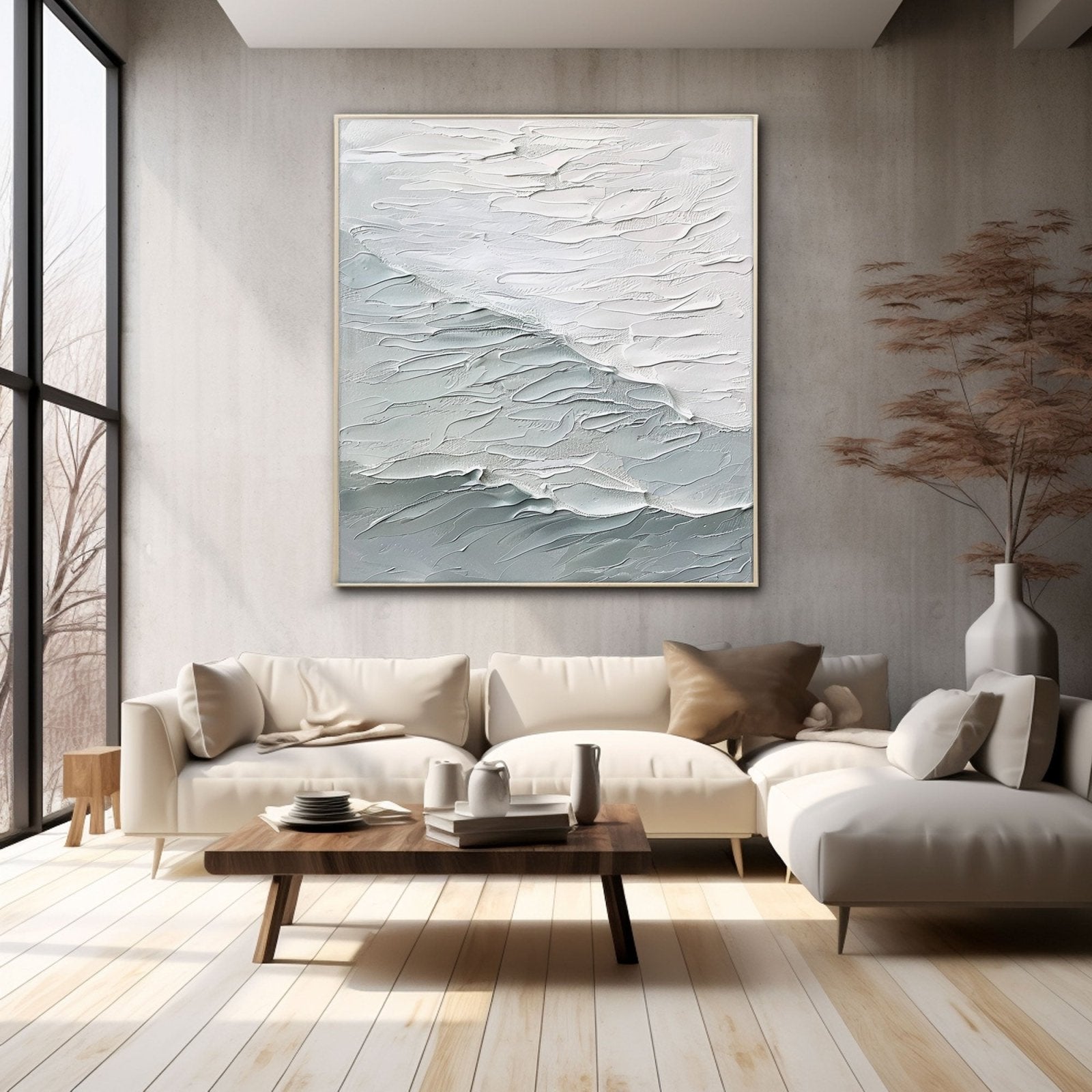 Plaster Painting "Ethereal Waves of Serenity" - nukeart