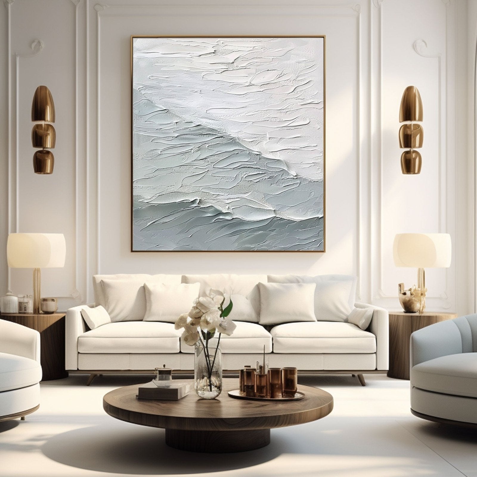 Plaster Painting "Ethereal Waves of Serenity" - nukeart