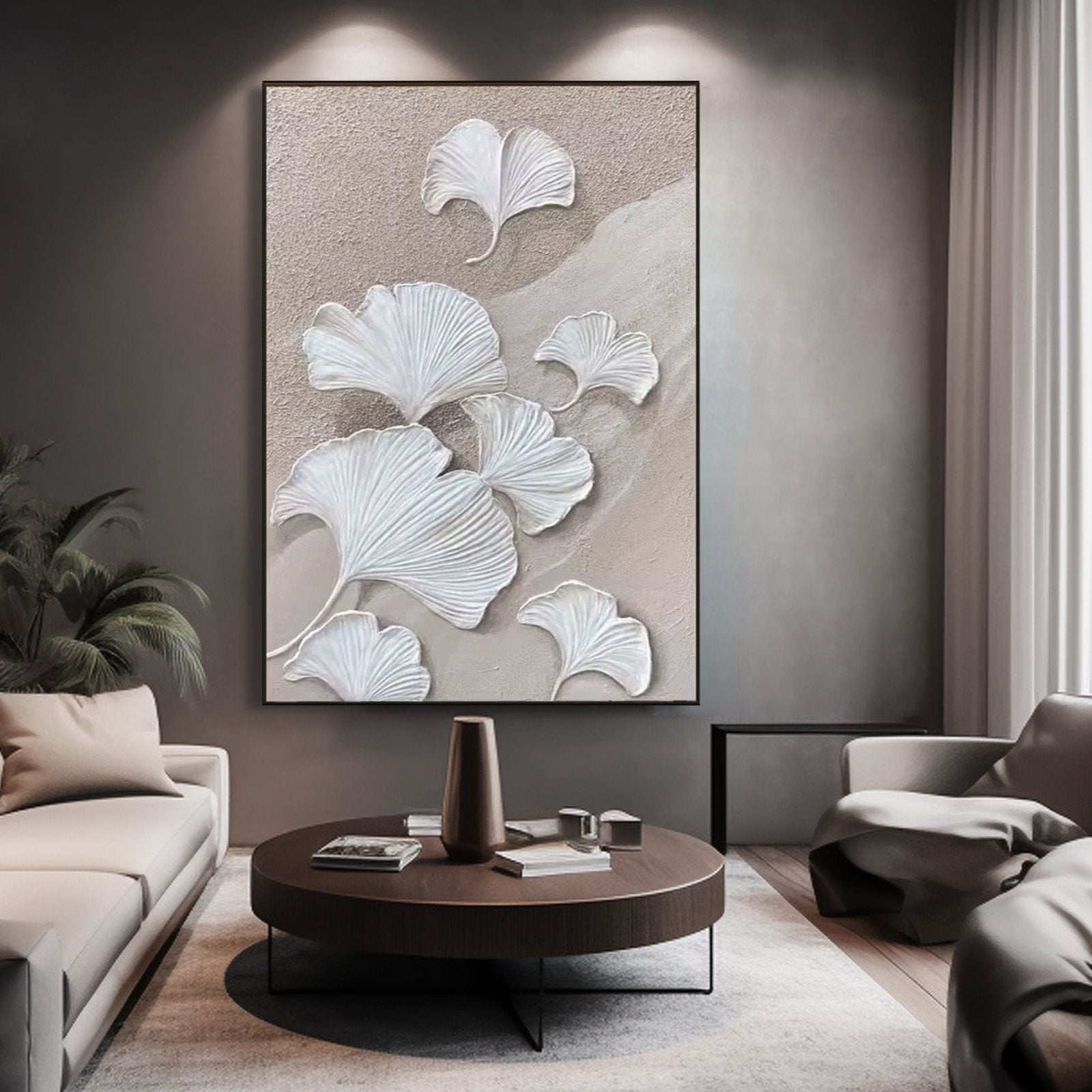 Plaster Painting "Gentle Ginkgo" - nukeart