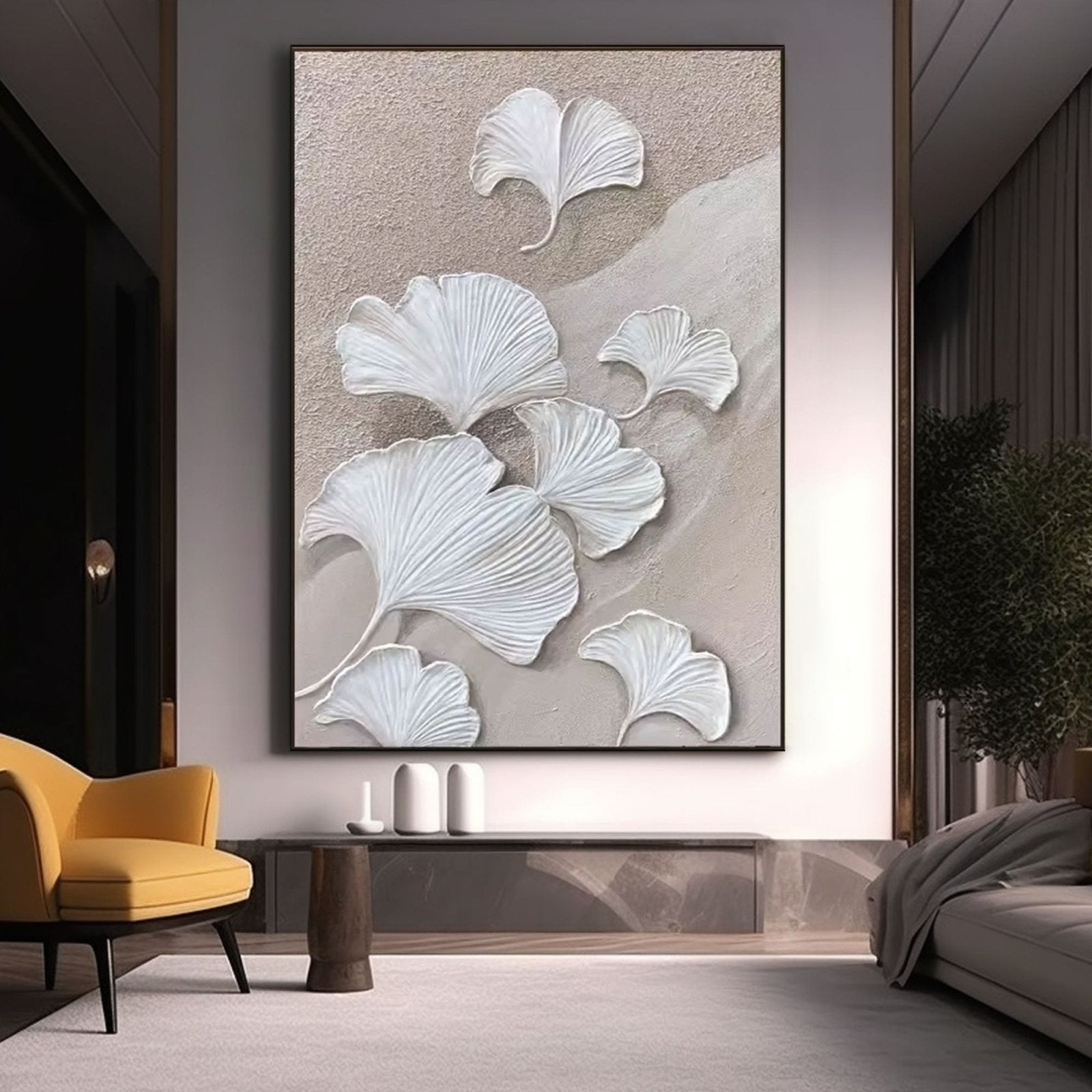 Plaster Painting "Gentle Ginkgo" - nukeart