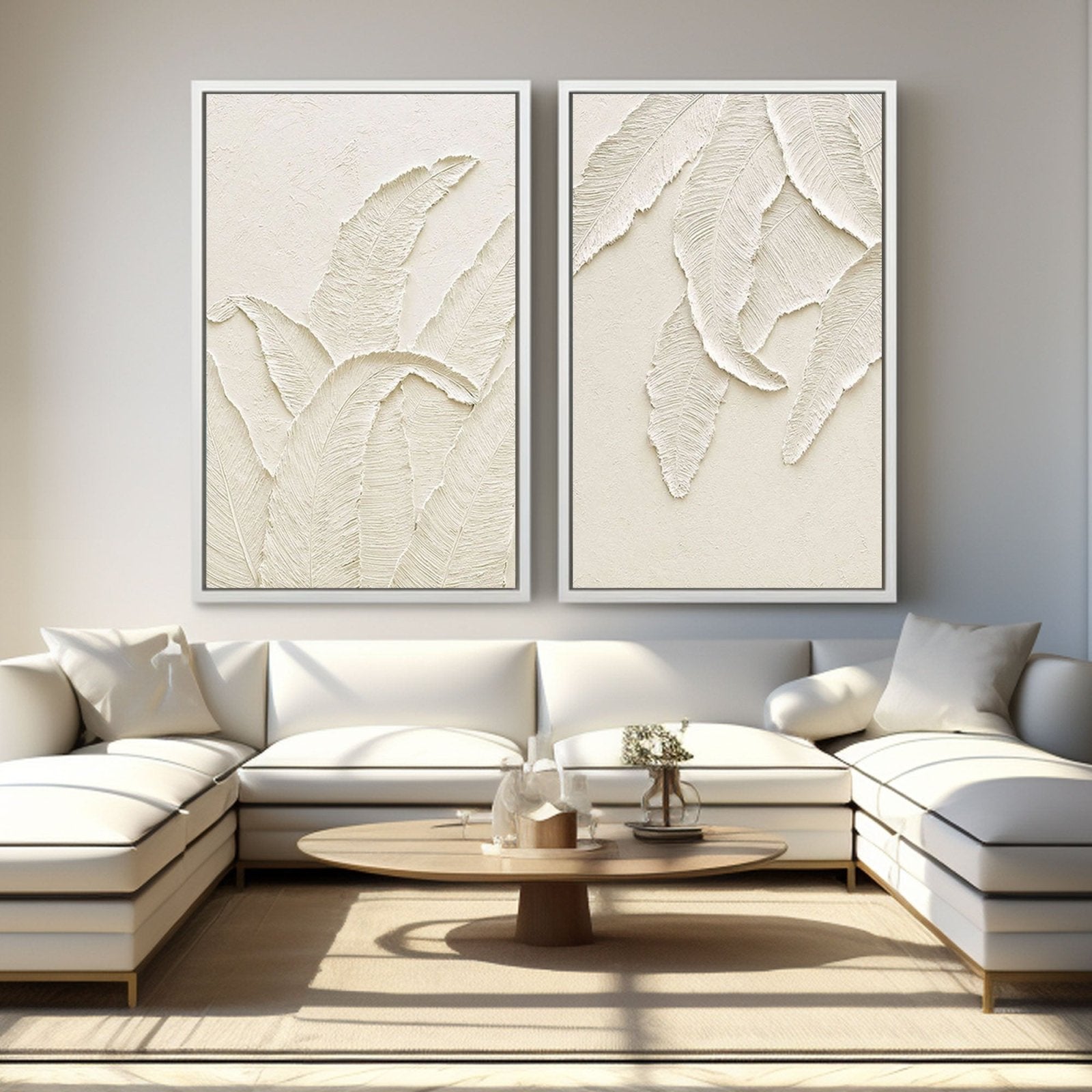 Plaster Painting "Leaf Whispers" - nukeart