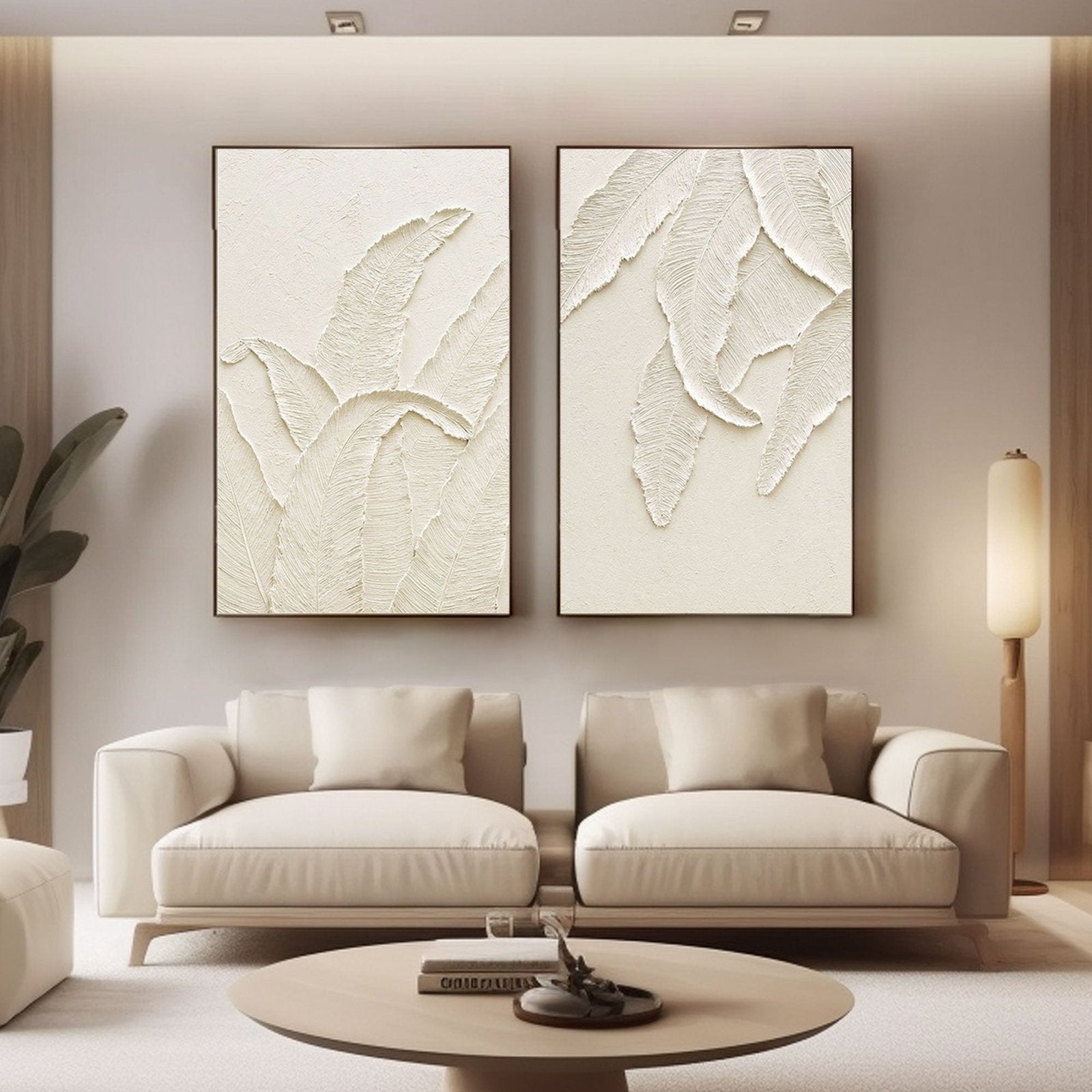 Plaster Painting "Leaf Whispers" - nukeart