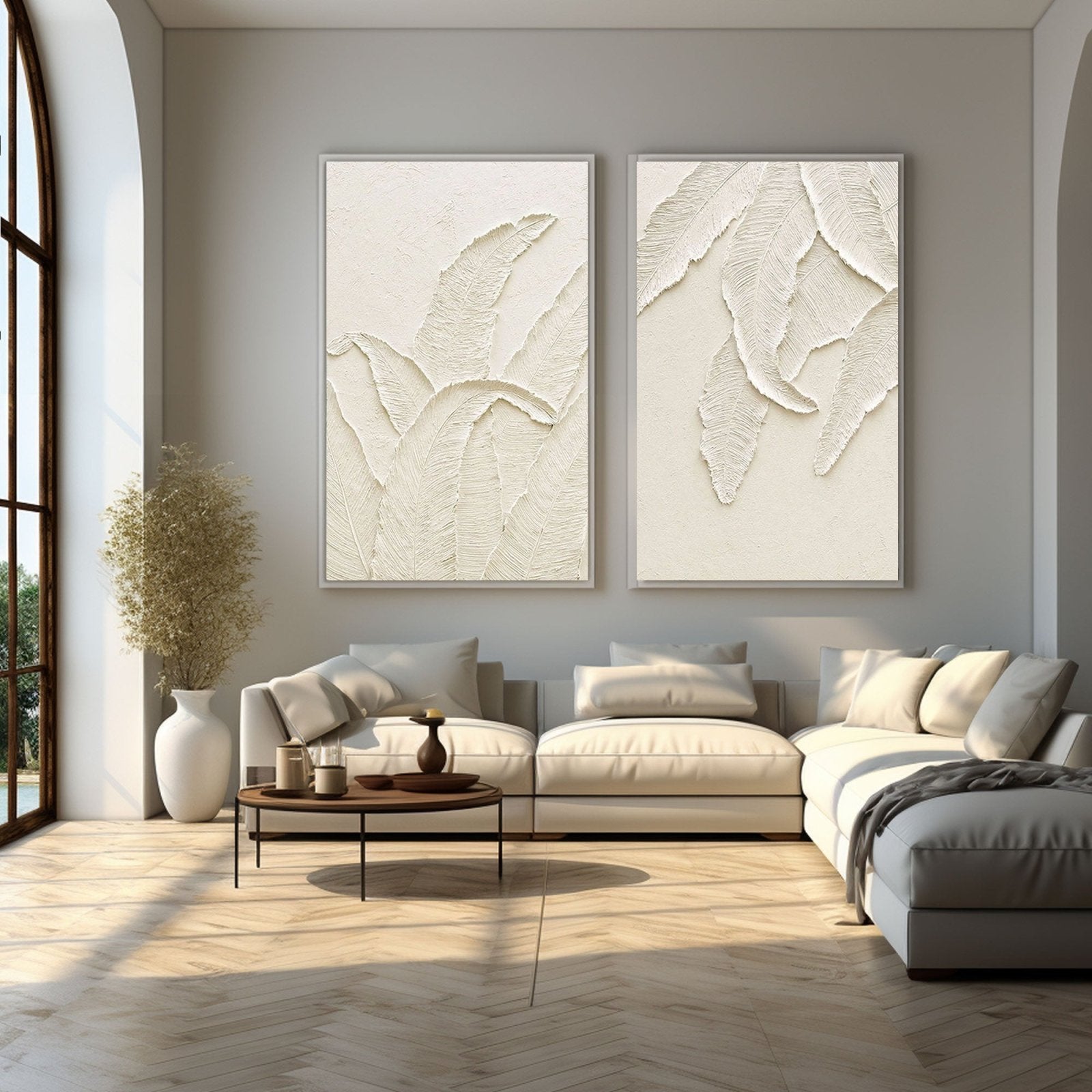 Plaster Painting "Leaf Whispers" - nukeart