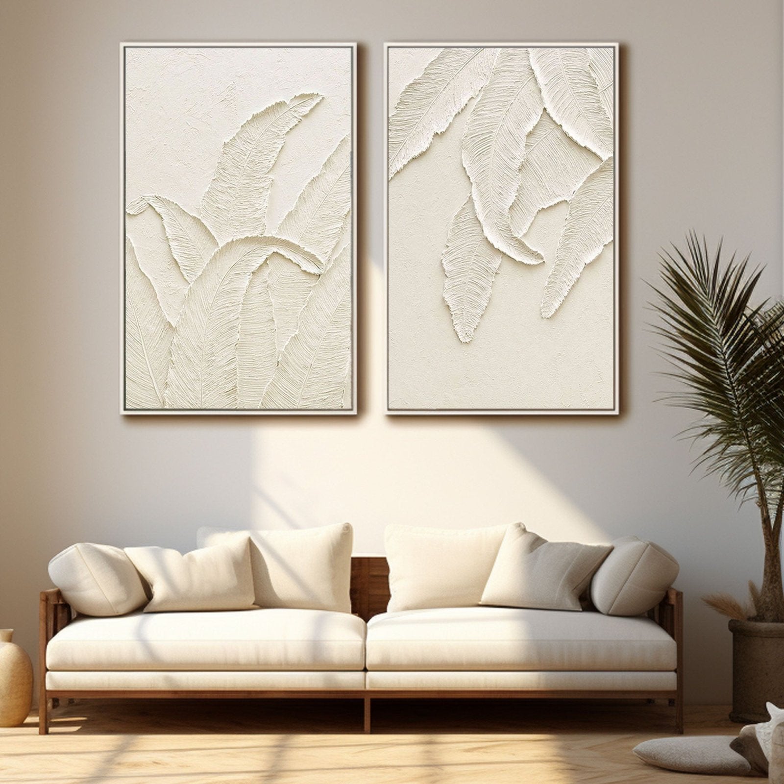 Plaster Painting "Leaf Whispers" - nukeart