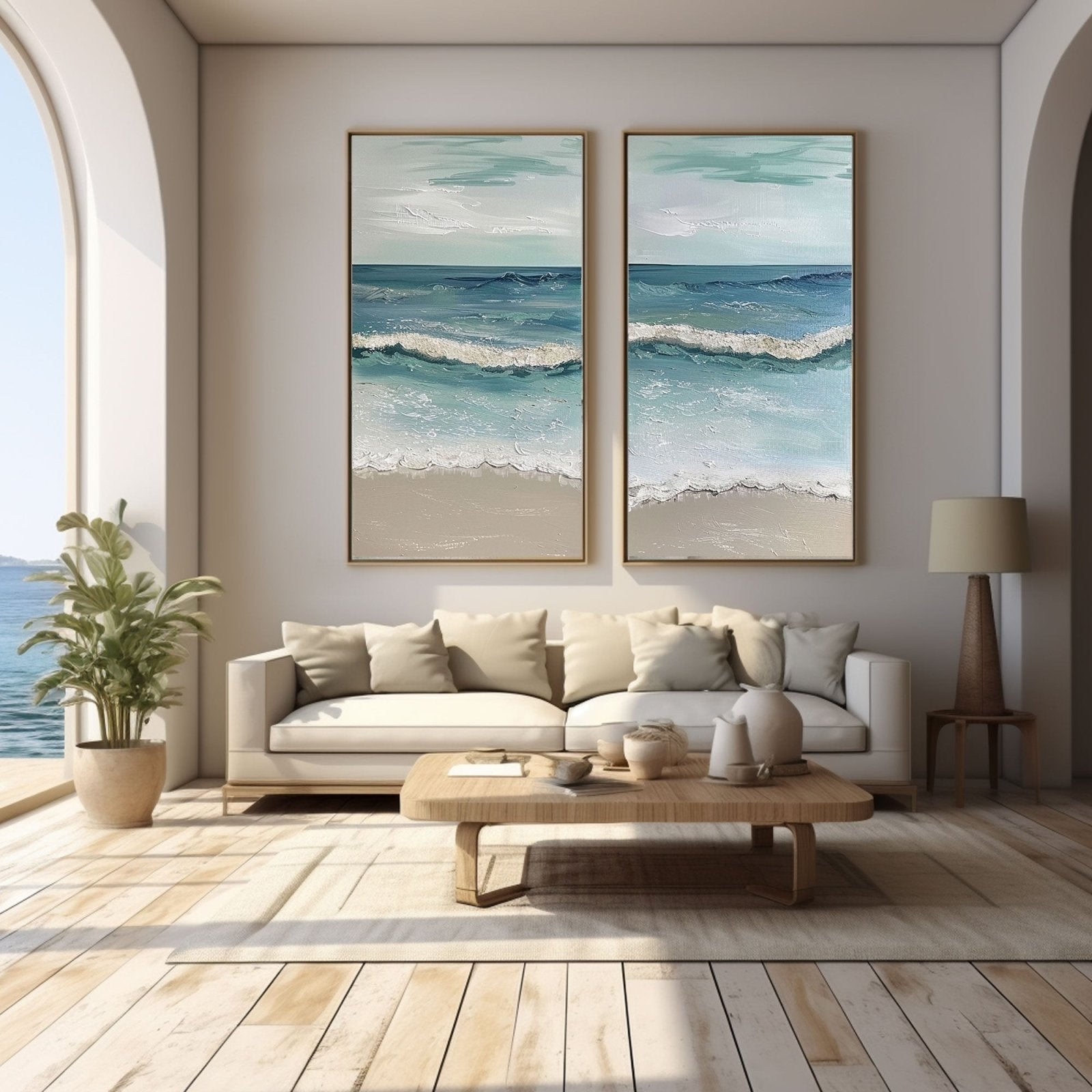 Plaster Painting "Ocean's Serenity" - nukeart