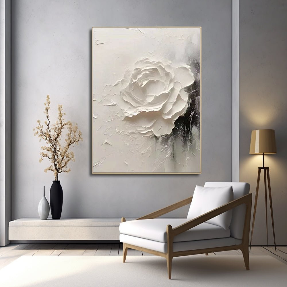 Plaster Painting "Rose de Silence" - nukeart