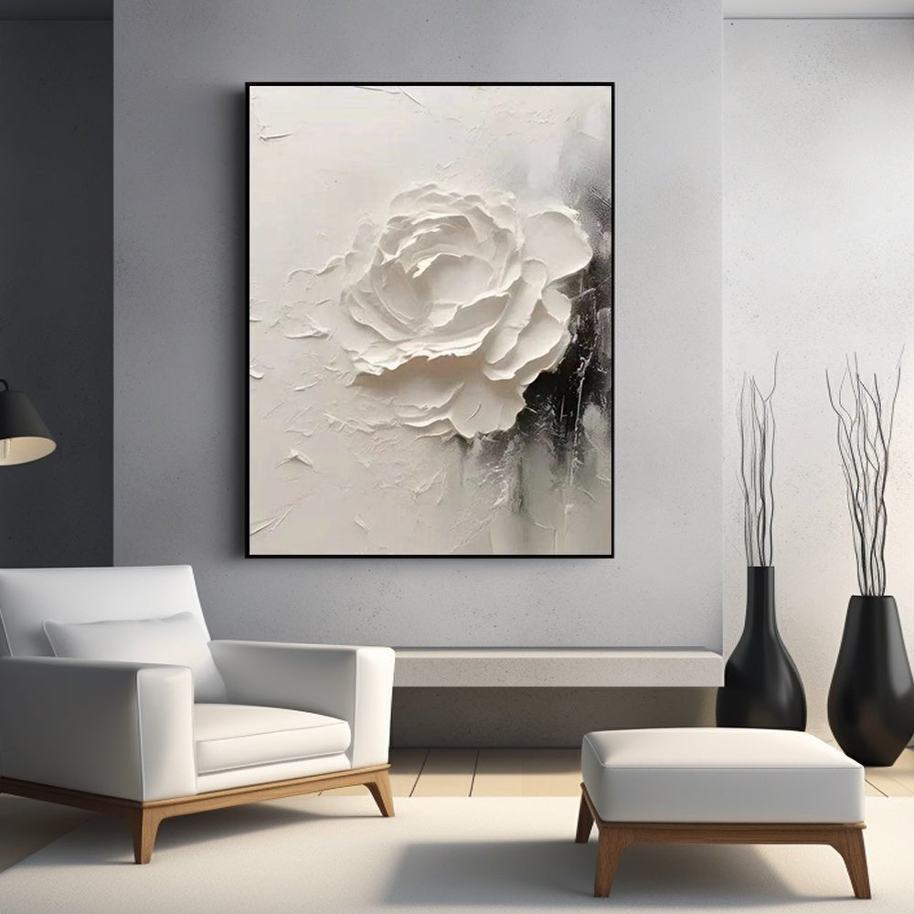 Plaster Painting "Rose de Silence" - nukeart