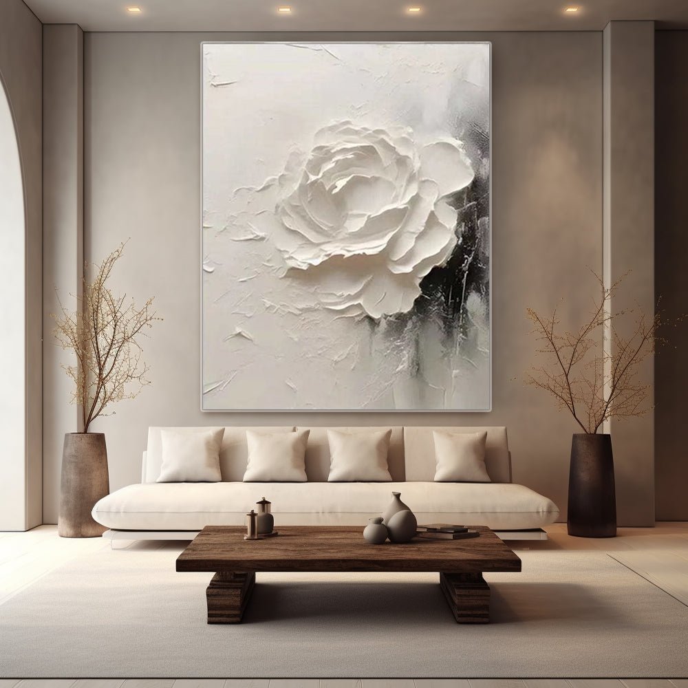 Plaster Painting "Rose de Silence" - nukeart