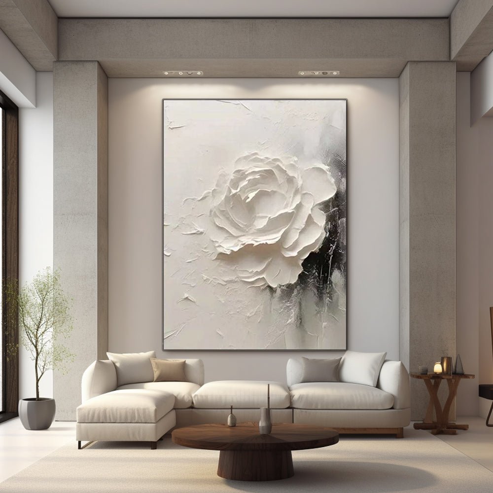 Plaster Painting "Rose de Silence" - nukeart