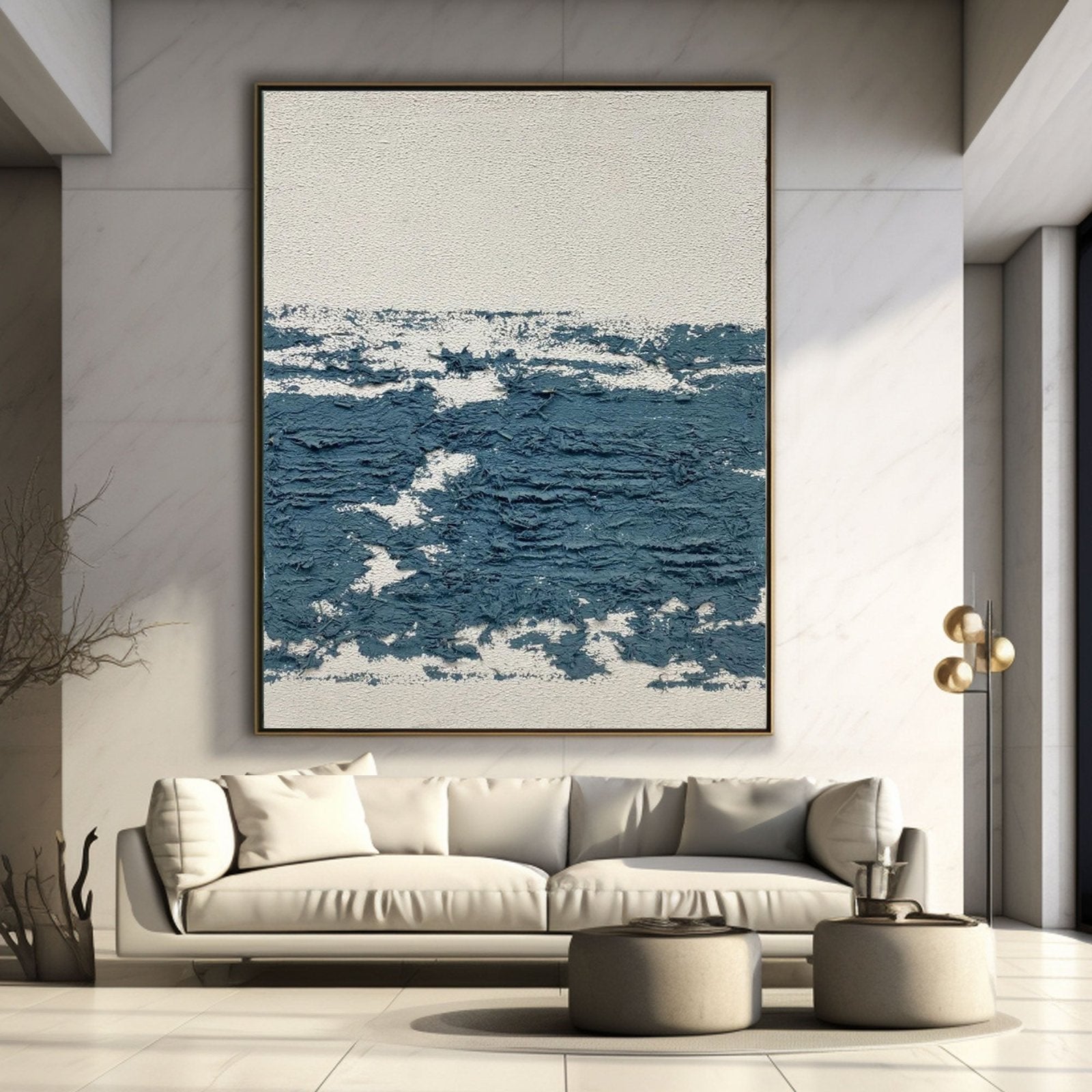 Plaster Textured Painting "Oceanic" - nukeart