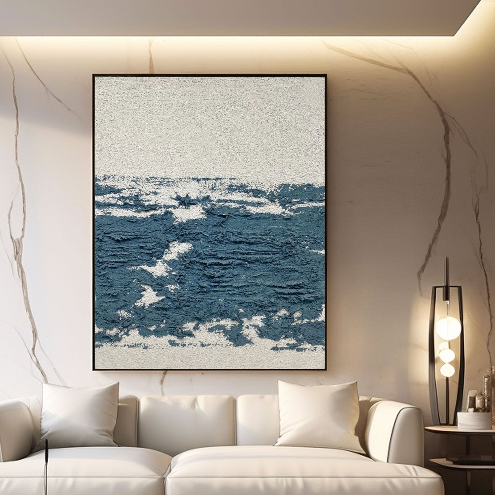 Plaster Textured Painting "Oceanic" - nukeart