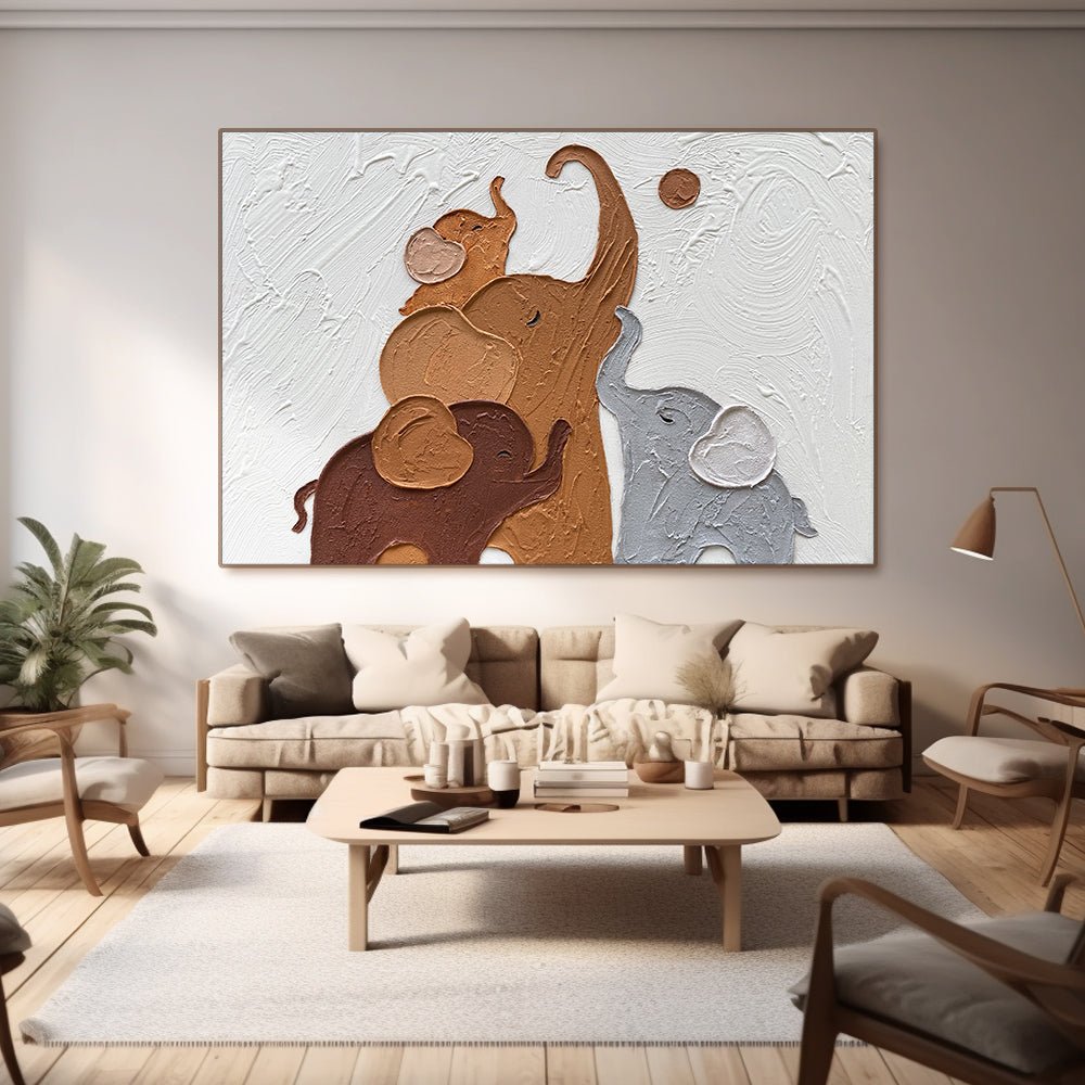 Plaster Wall Art "Elephant Harmony" - nukeart