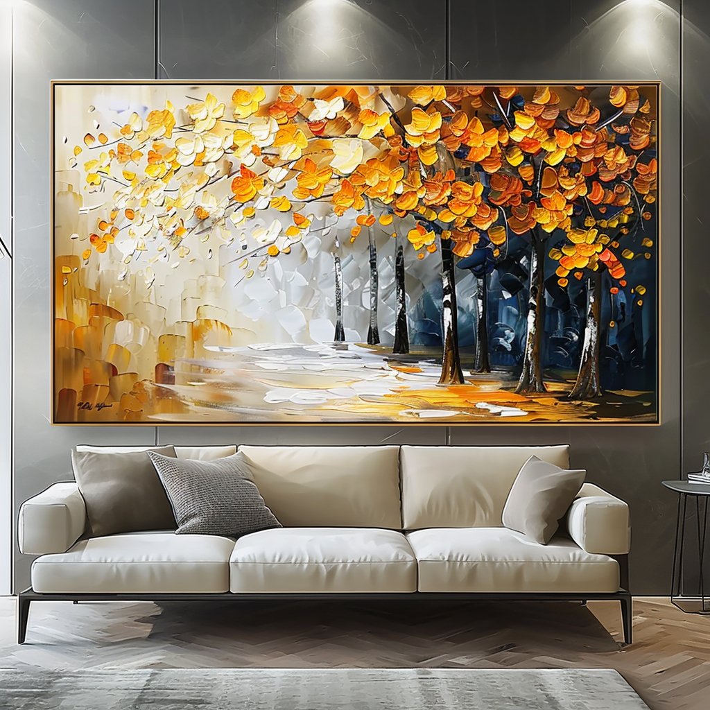 Plaster Wall Art "Golden Harmony" - nukeart