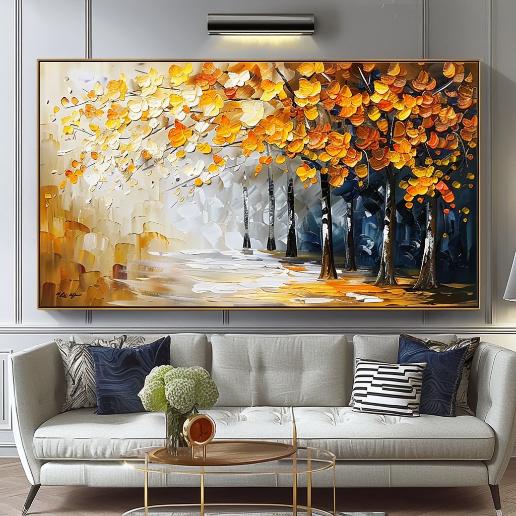 Plaster Wall Art "Golden Harmony" - nukeart