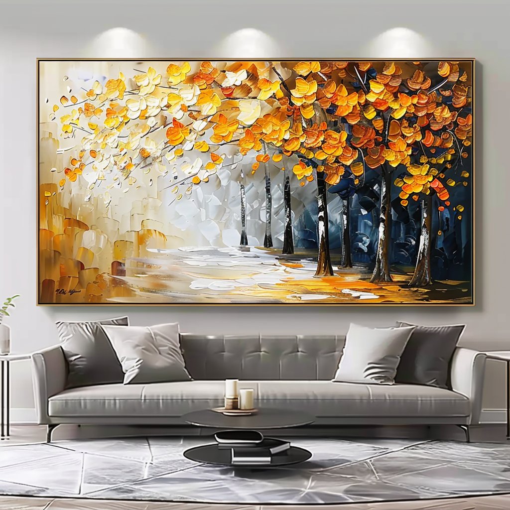 Plaster Wall Art "Golden Harmony" - nukeart