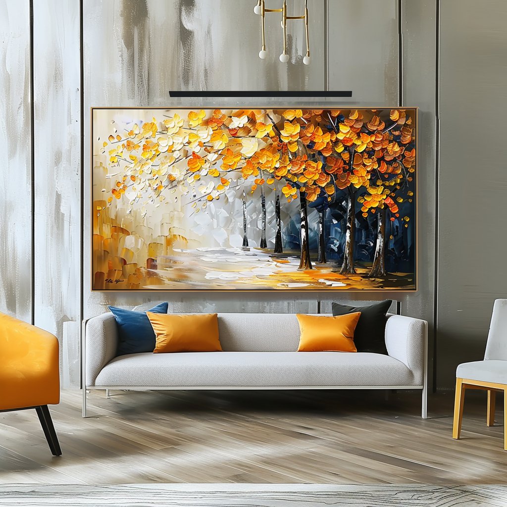 Plaster Wall Art "Golden Harmony" - nukeart