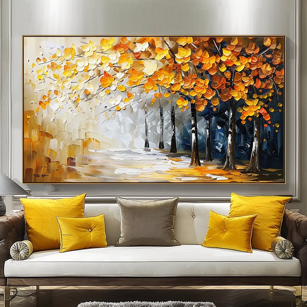 Plaster Wall Art "Golden Harmony" - nukeart