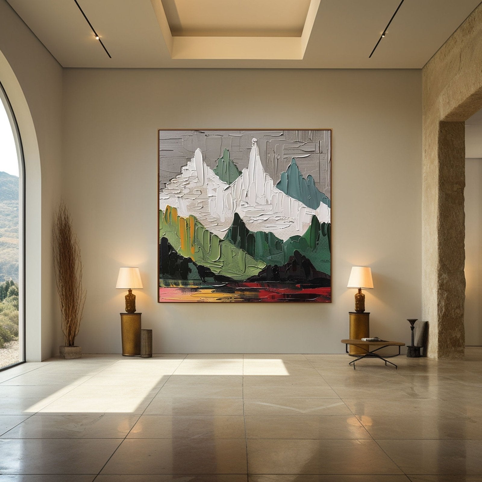 Plaster Wall Art "Mountain's Heartbeat" - nukeart