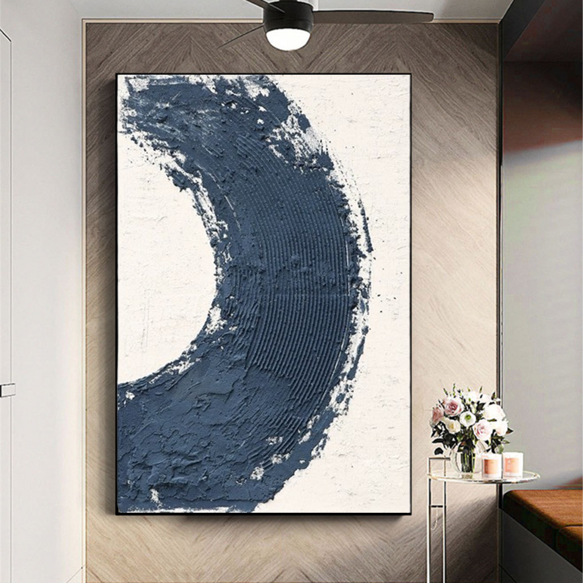 Textured Blue Abstract Painting "Abyss"