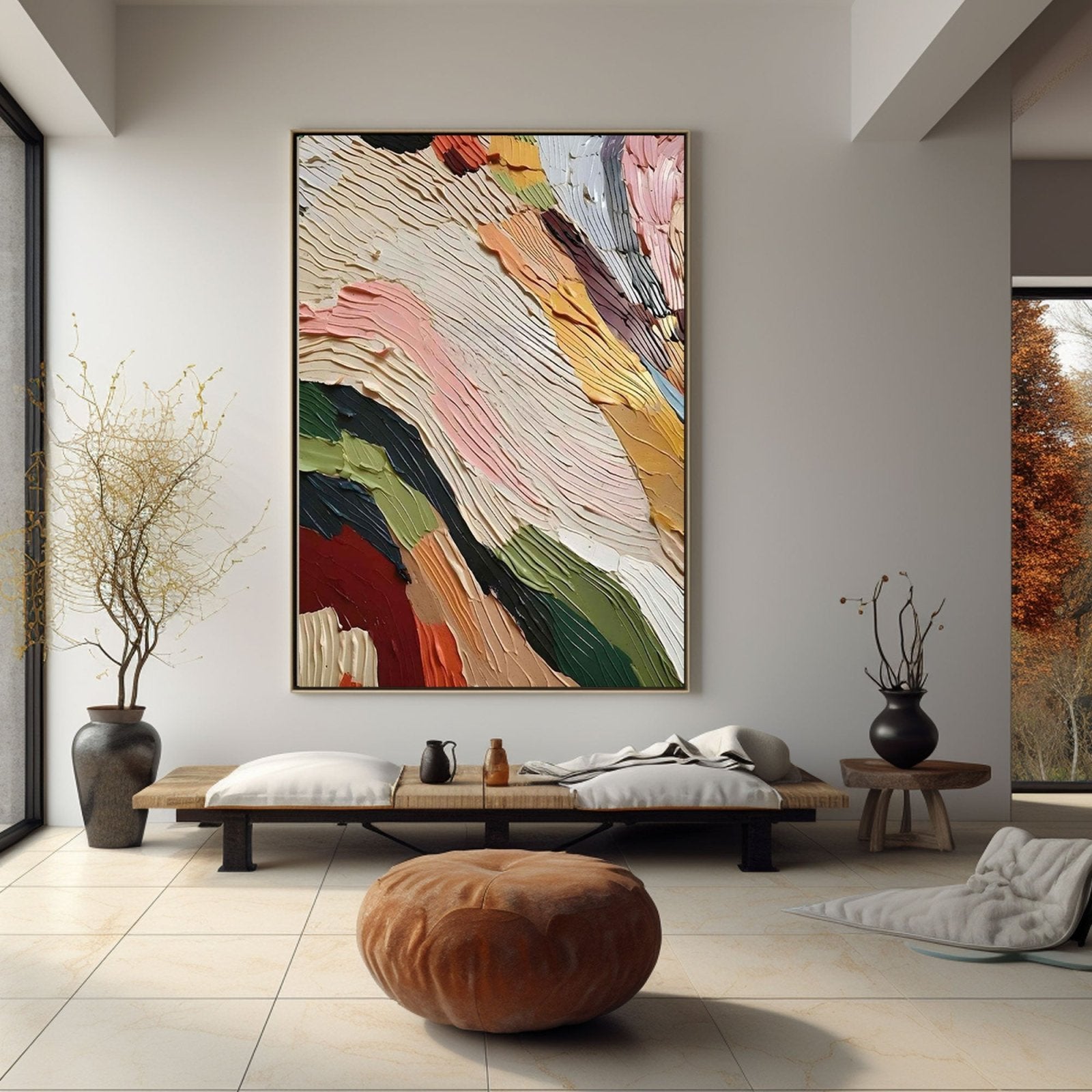 Textured Colorful Wall Art "Vivid Harmony" - nukeart