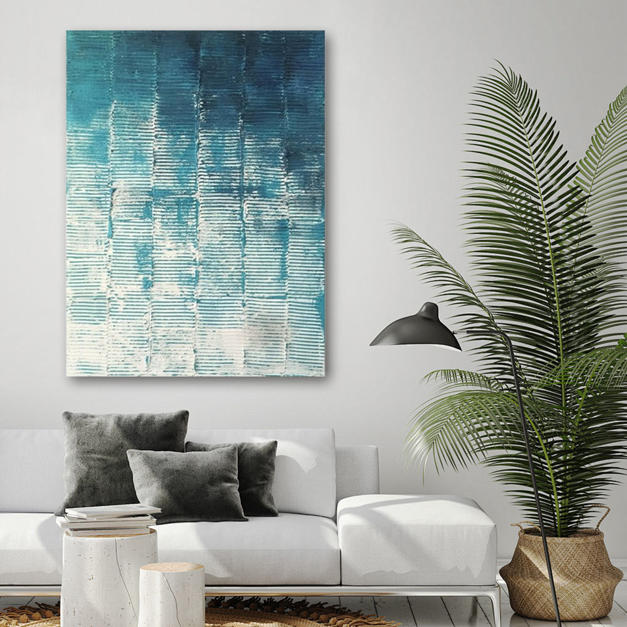 Abstract Textured Painting "Azure"