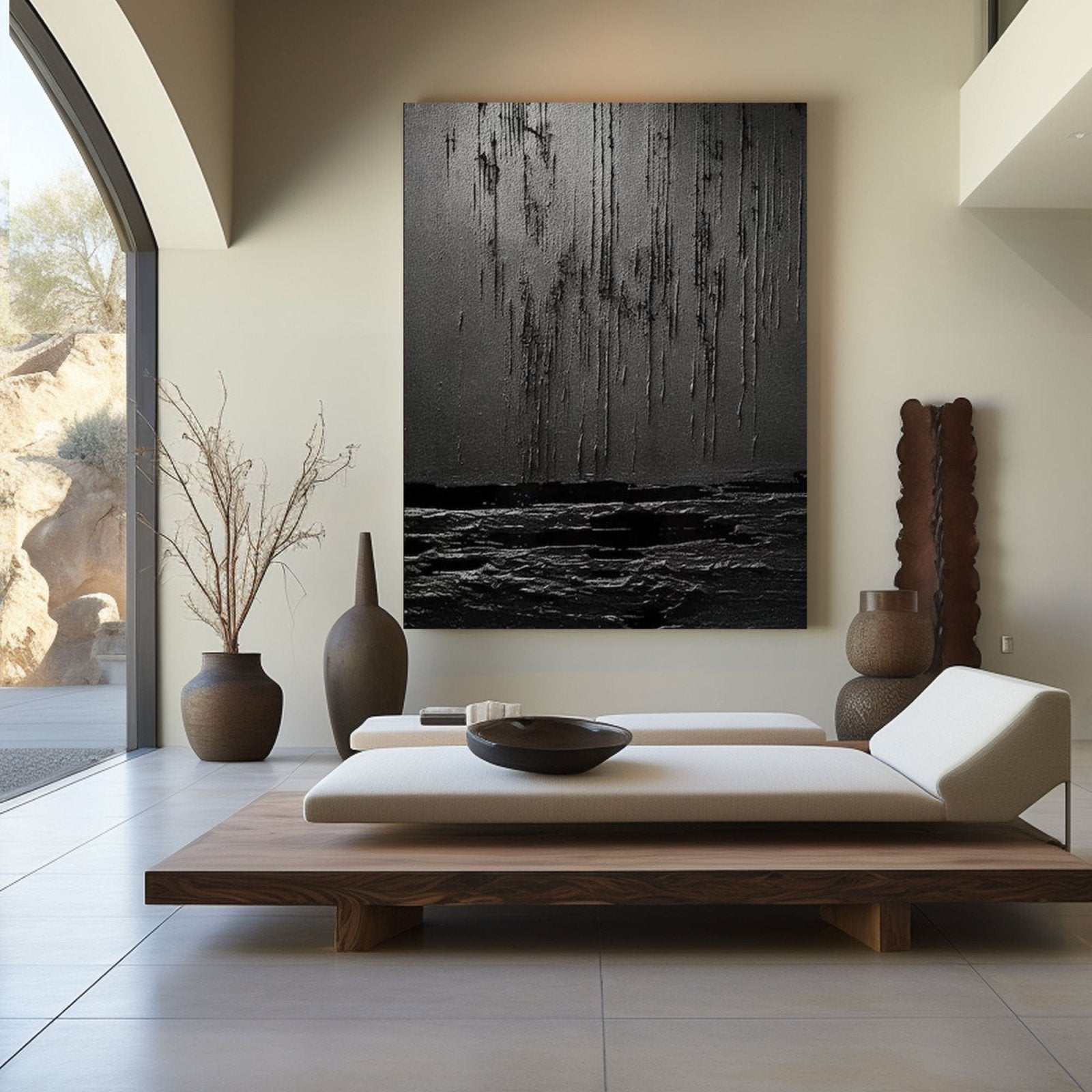 Wabi Sabi Painting "Lluvia Silente" - nukeart