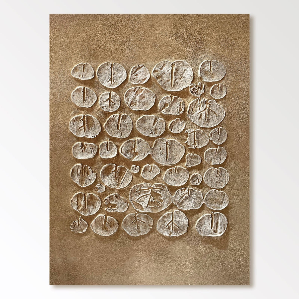 Large Vertical Earthy Tone Wabi Sabi Wall Art Painting on Canvas For Living  Room