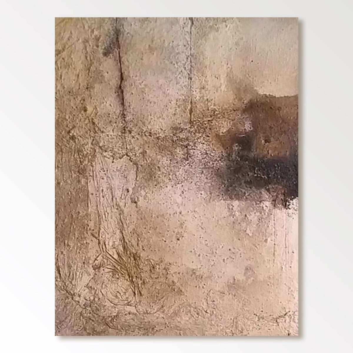 Large Beige And Brown Vertical Wabi Sabi Abstract Modern Wall Art ...