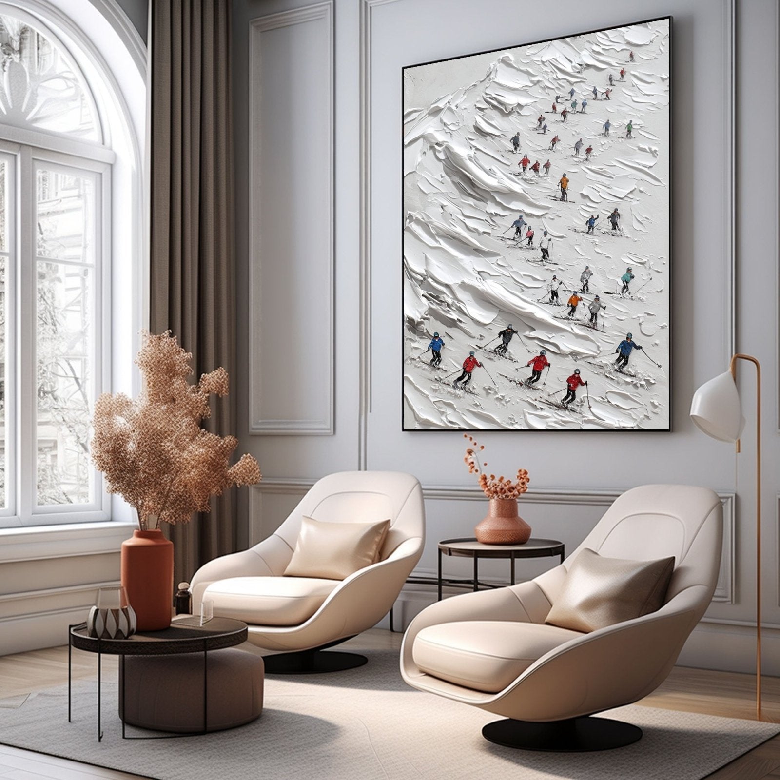 White Minimalist Painting “Glisse d’Hiver" - nukeart