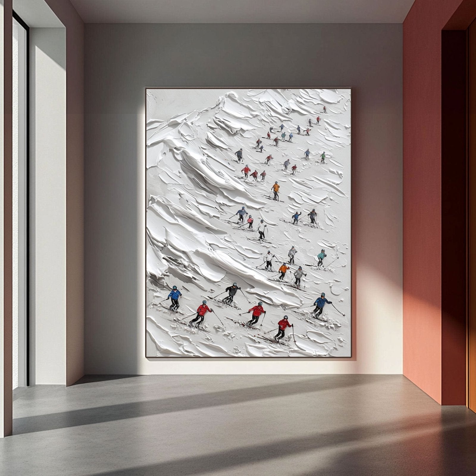 White Minimalist Painting “Glisse d’Hiver" - nukeart