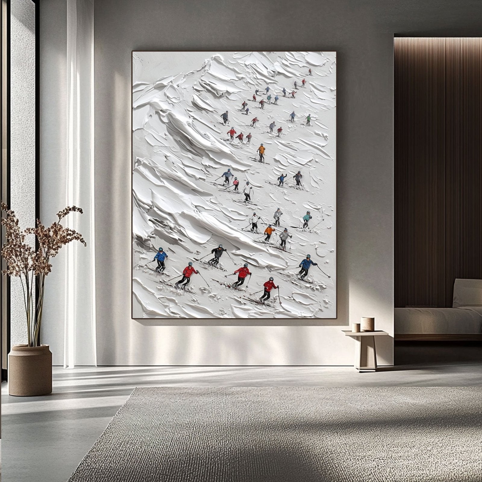 White Minimalist Painting “Glisse d’Hiver" - nukeart