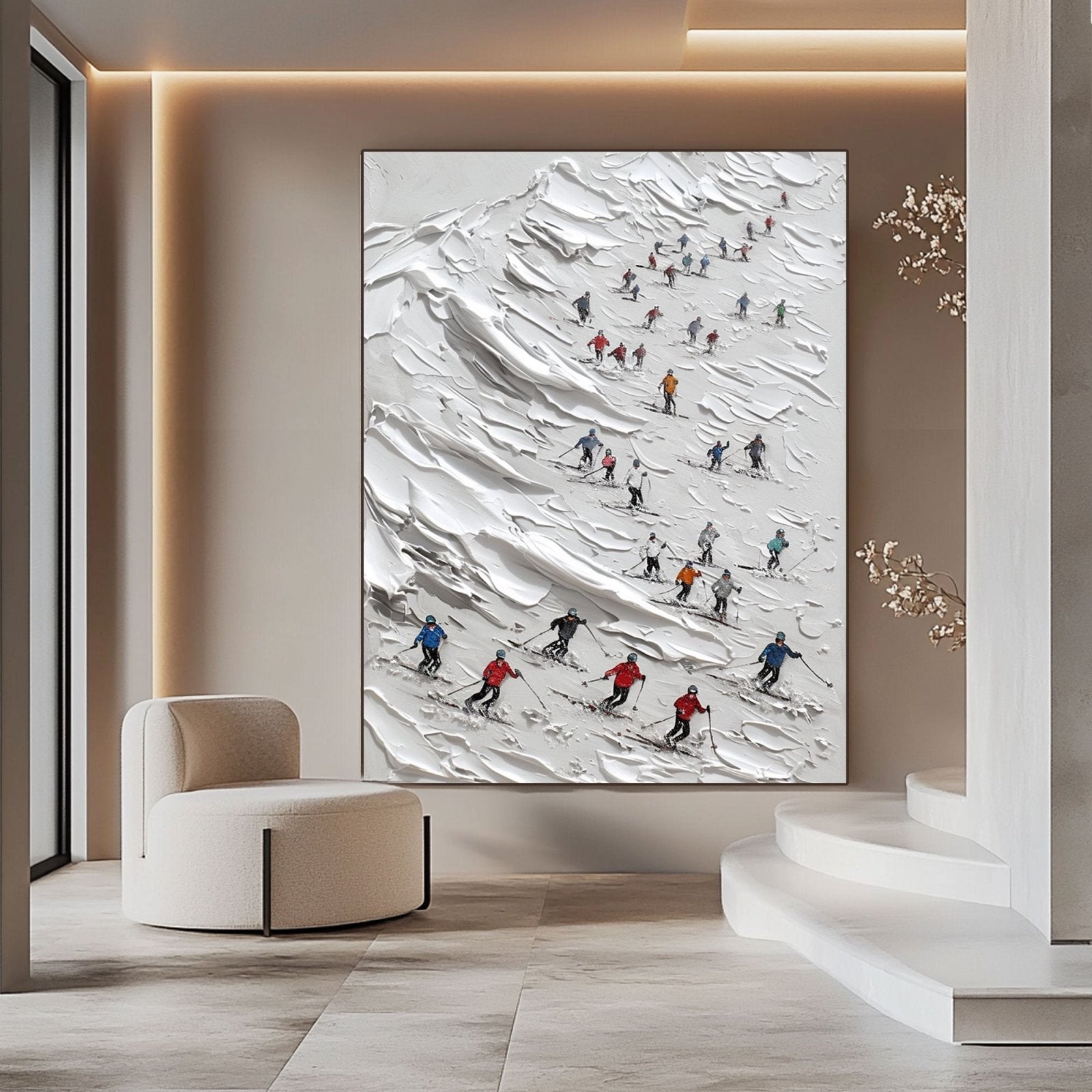 White Minimalist Painting “Glisse d’Hiver" - nukeart