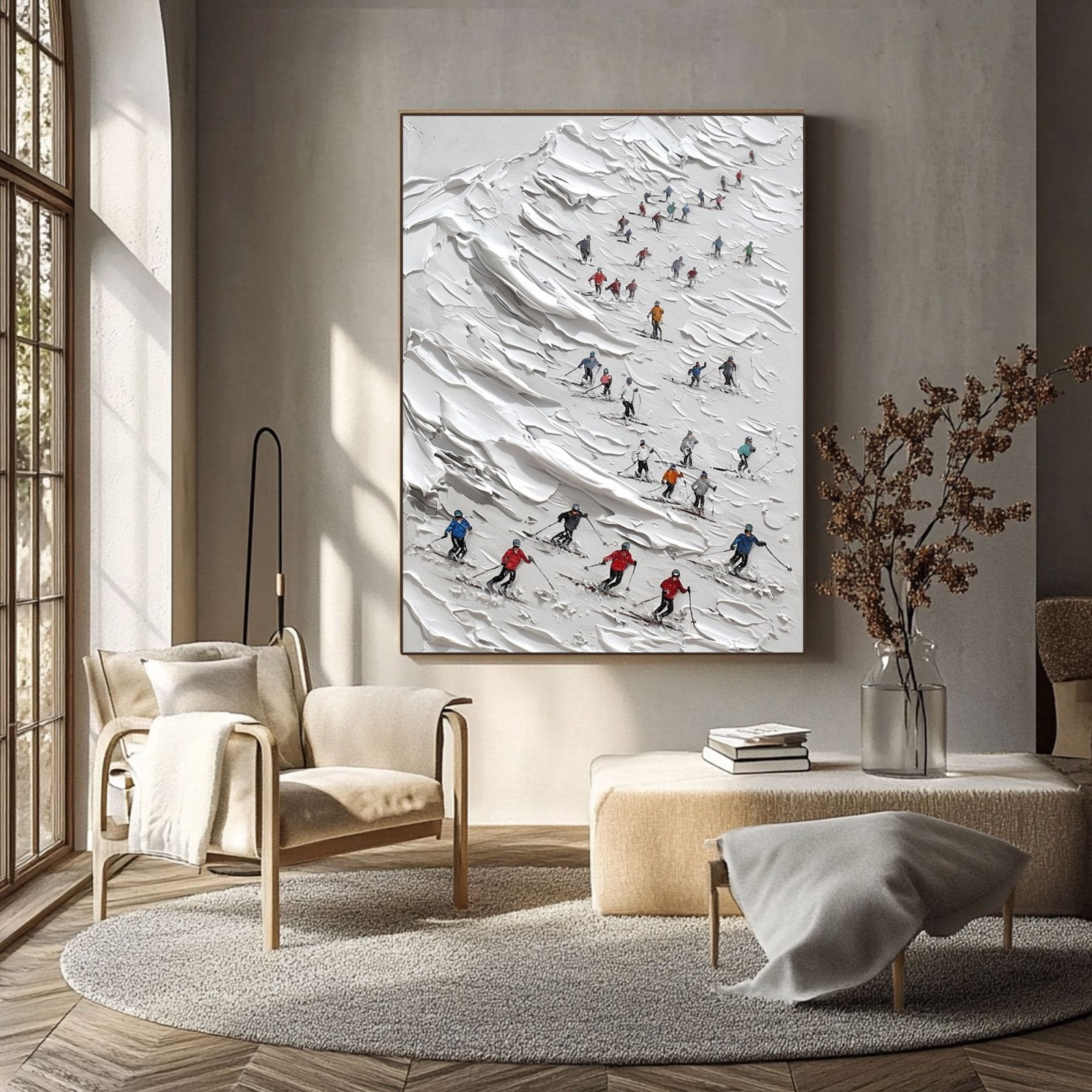 White Minimalist Painting “Glisse d’Hiver" - nukeart